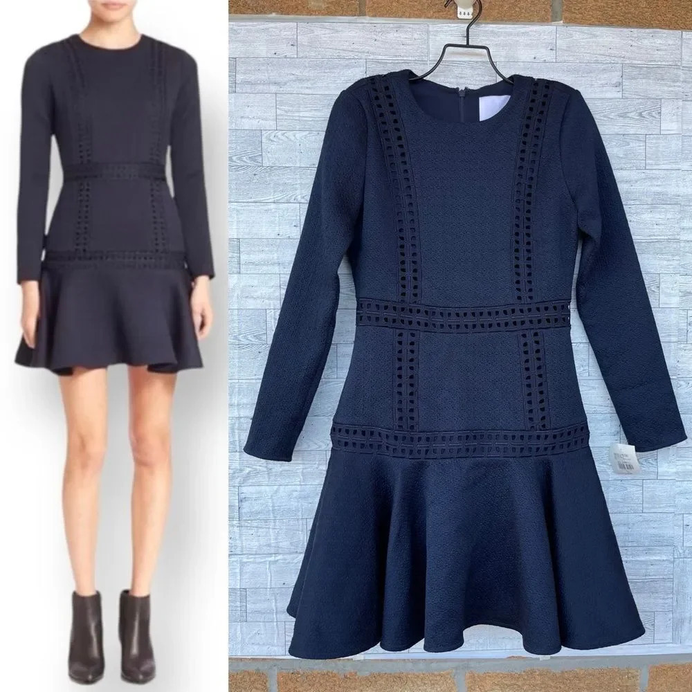 Prose & Poetry "Billy" Flounce Fit And Flare Mini Ruffle Tiered Dress Xs